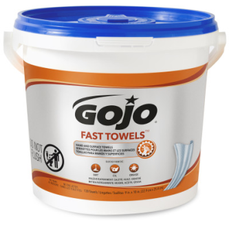 Gojo Hand Cleaner, Fast Wipes ®, Use to Remove Grease and Oil, Towel, 130 Count Bucket, Single – 6298-04