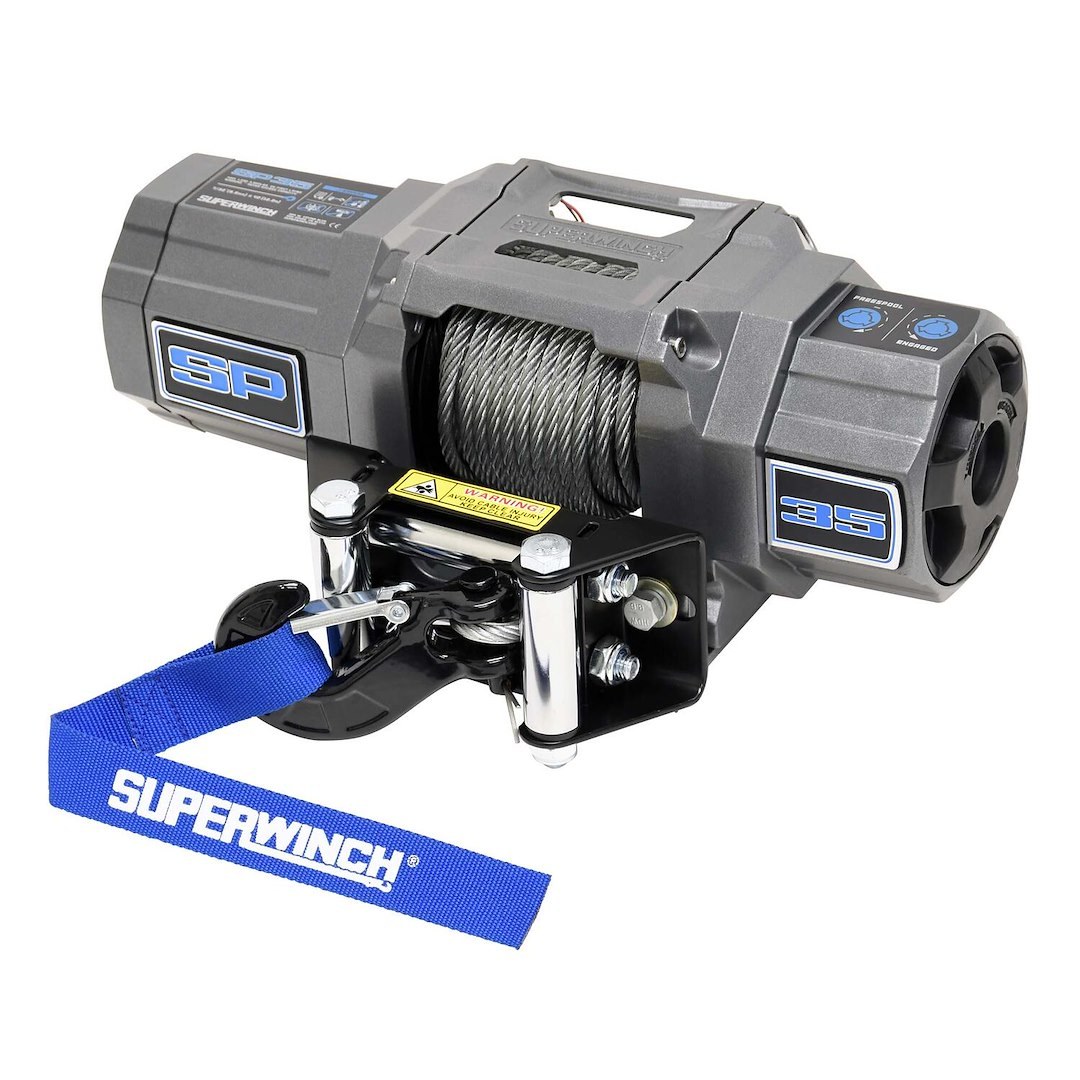 Superwinch Winch, SP35 Series, Vehicle Mounted, Vehicle Recovery Winch, 3500 Pound Line Pull Capacity, 7/32 Inch X 40 Foot Steel Rope – 1135240