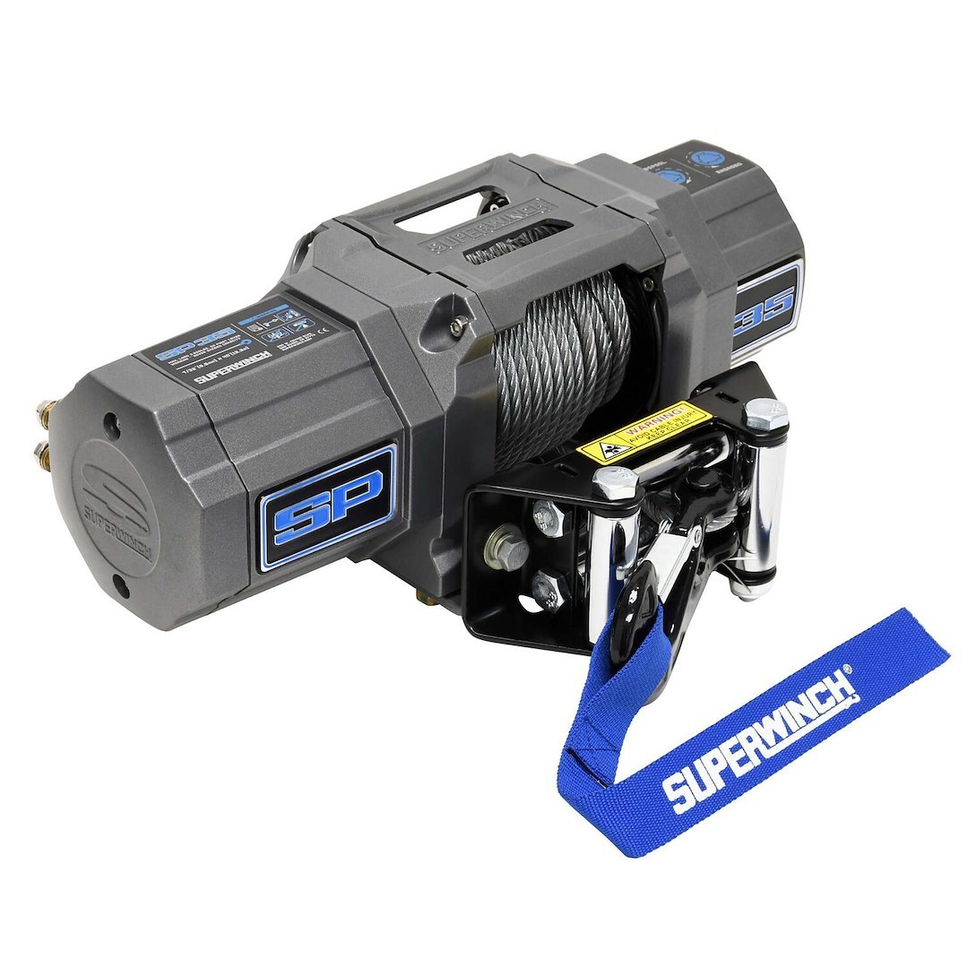 Superwinch Winch, SP35 Series, Vehicle Mounted, Vehicle Recovery Winch, 3500 Pound Line Pull Capacity, 7/32 Inch X 40 Foot Steel Rope – 1135240