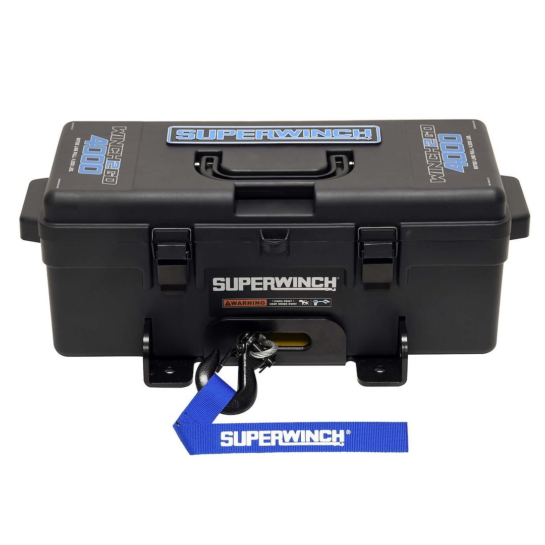 Superwinch Winch, Winch2Go, Portable with Tool Box Enclosure, 12 Volt Electric, 4000 Pound Line Pull Capacity, 50 Foot Wire Rope – 1140222
