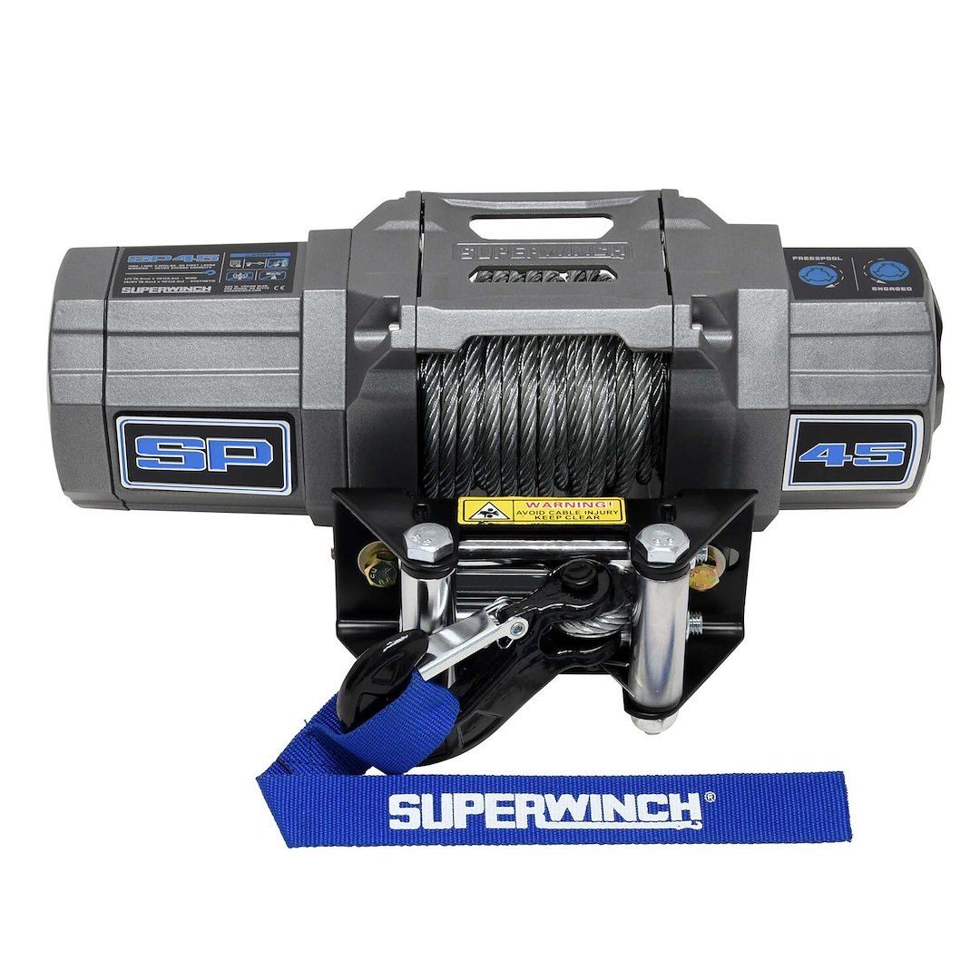 Superwinch Winch, SP45 Series, Vehicle Mounted, Vehicle Recovery Winch, 4500 Pound Line Pull Capacity, 15/64 Inch X 40 Foot Steel Rope – 1145240