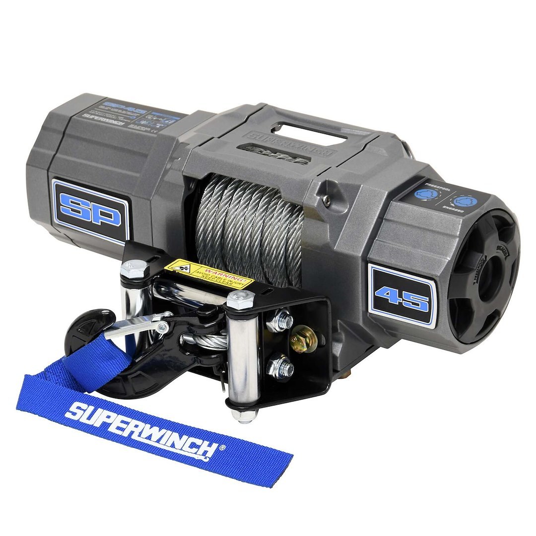 Superwinch Winch, SP45 Series, Vehicle Mounted, Vehicle Recovery Winch, 4500 Pound Line Pull Capacity, 15/64 Inch X 40 Foot Steel Rope – 1145240