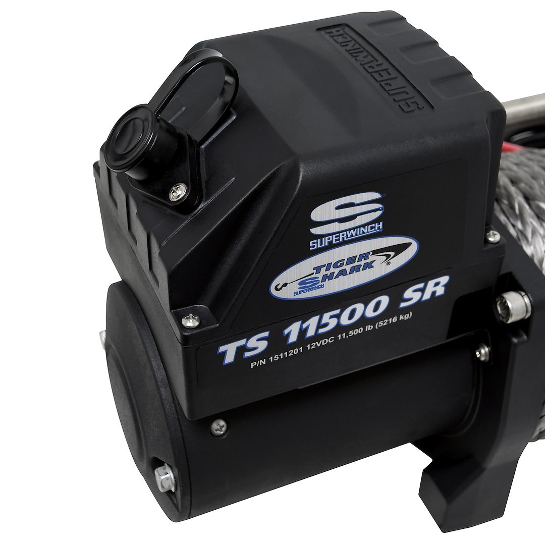 Superwinch Winch, Tiger Shark, Vehicle Mounted, Vehicle Recovery, 12 Volt Electric, 11500 Pound Line Pull Capacity – 1511201