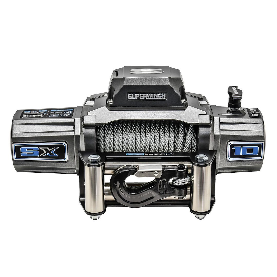 Superwinch Winch, Sx Series, Vehicle Mounted, Vehicle Recovery, 12 Volt Electric, 10000 Pound Line Pull Capacity, 85 Foot Steel Cable – 1710200