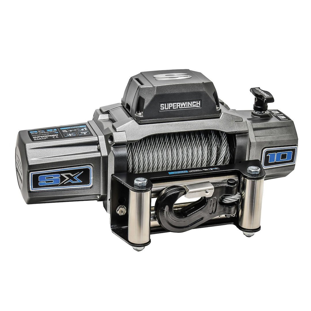 Superwinch Winch, Sx Series, Vehicle Mounted, Vehicle Recovery, 12 Volt Electric, 10000 Pound Line Pull Capacity, 85 Foot Steel Cable – 1710200