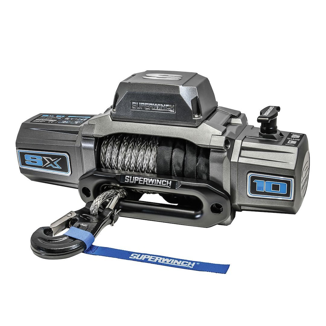 Superwinch Winch, Sx Series, Vehicle Mounted, Vehicle Recovery, 12 Volt Electric, 10000 Pound Line Pull Capacity, 80 Foot Synthetic Rope – 1710201