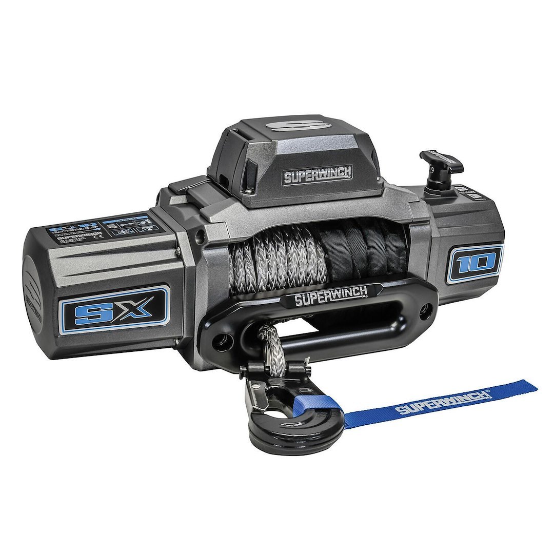 Superwinch Winch, Sx Series, Vehicle Mounted, Vehicle Recovery, 12 Volt Electric, 10000 Pound Line Pull Capacity, 80 Foot Synthetic Rope – 1710201