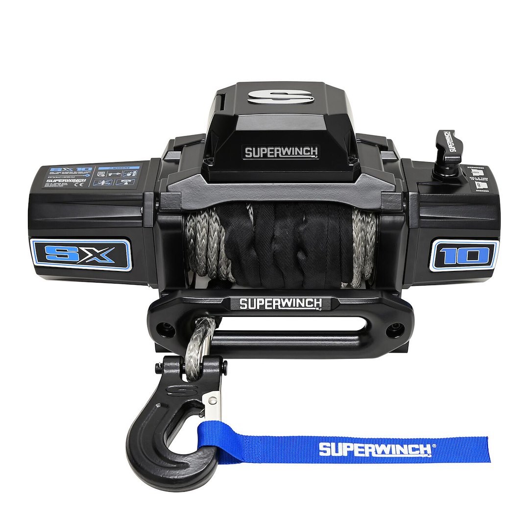 Superwinch Winch, Sx Series, Vehicle Mounted, Vehicle Recovery, 12 Volt DC, 10000 Pound Line Pull Capacity, 80 Foot Synthetic Rope – 1710204