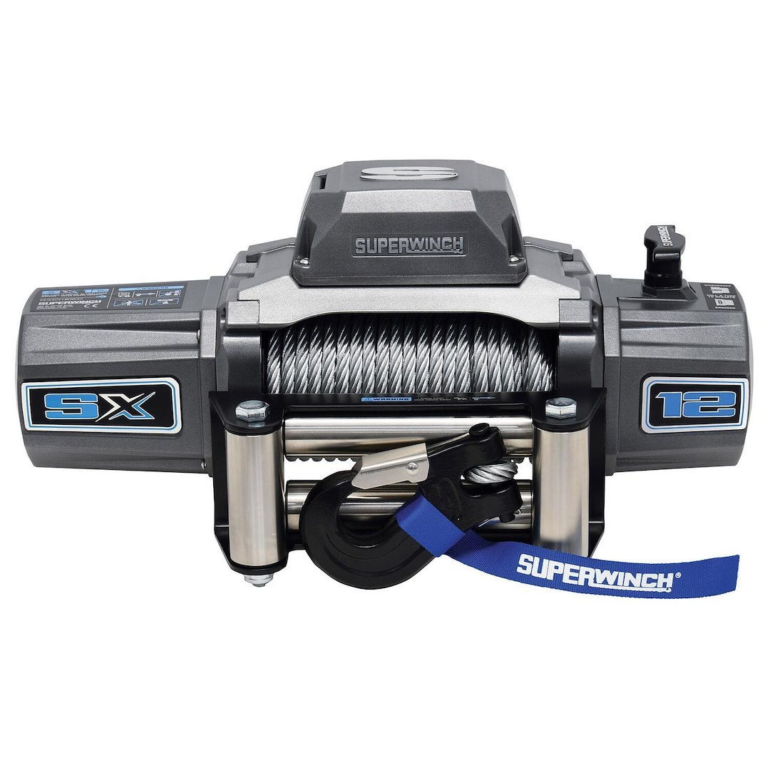 Superwinch Winch, Sx Series, Vehicle Mounted, Vehicle Recovery Winch, 12 Volt, 12,000 Pound Line Pull Capacity, 85 Foot Wire Rope – 1712200