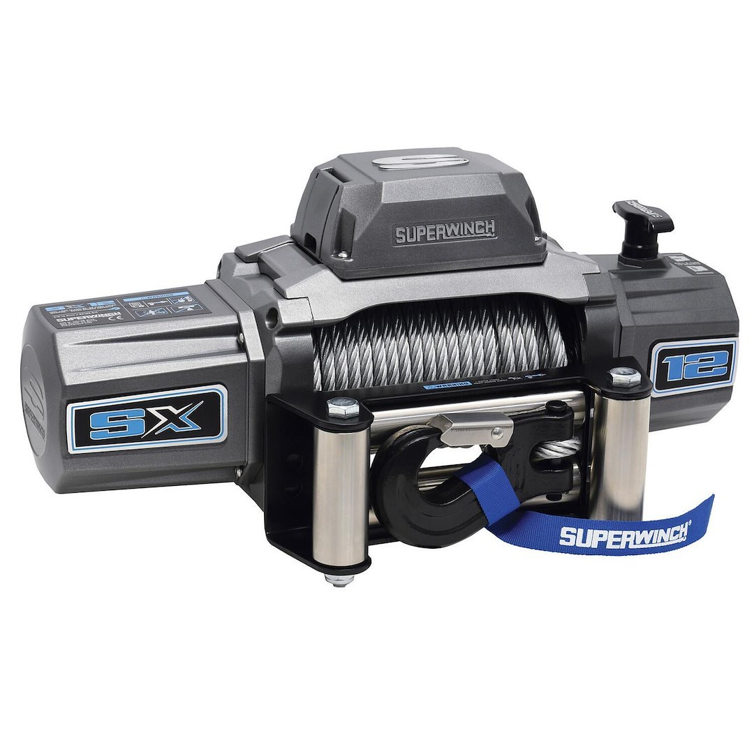 Superwinch Winch, Sx Series, Vehicle Mounted, Vehicle Recovery Winch, 12 Volt, 12,000 Pound Line Pull Capacity, 85 Foot Wire Rope – 1712200
