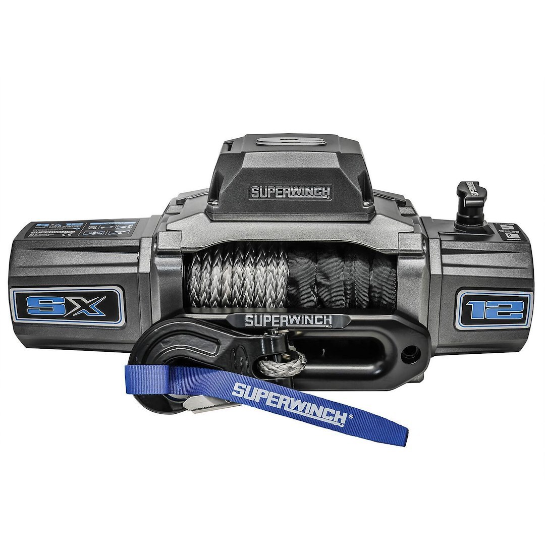 Superwinch Winch, Sx Series, Vehicle Mounted, Vehicle Recovery Winch, 12 Volt, 12,000 Pound Line Pull Capacity, 80 Foot Synthetic Rope – 1712201