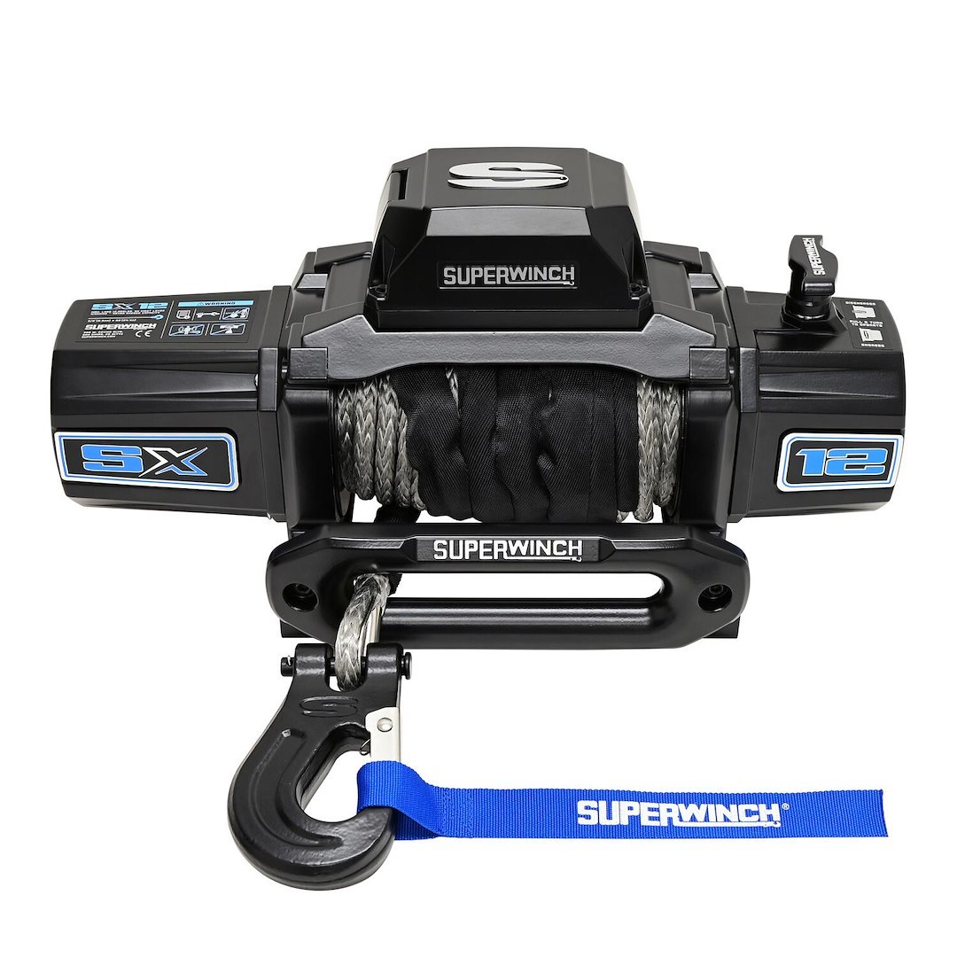 Superwinch Winch, Sx Series, Vehicle Mounted, Vehicle Recovery, 12 Volt DC, 12000 Pound Line Pull Capacity, 80 Foot Synthetic Rope – 1712204