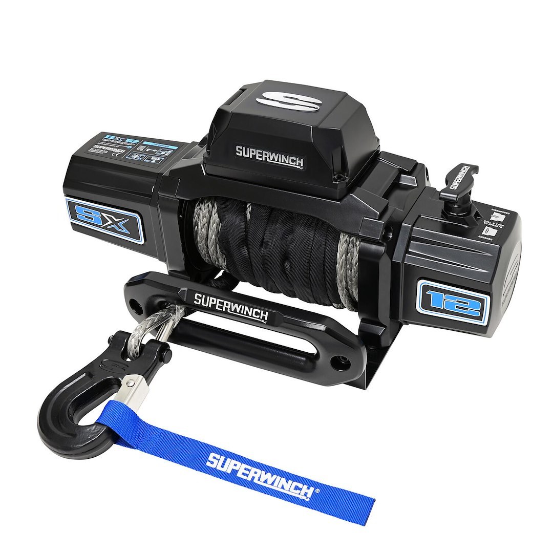 Superwinch Winch, Sx Series, Vehicle Mounted, Vehicle Recovery, 12 Volt DC, 12000 Pound Line Pull Capacity, 80 Foot Synthetic Rope – 1712204