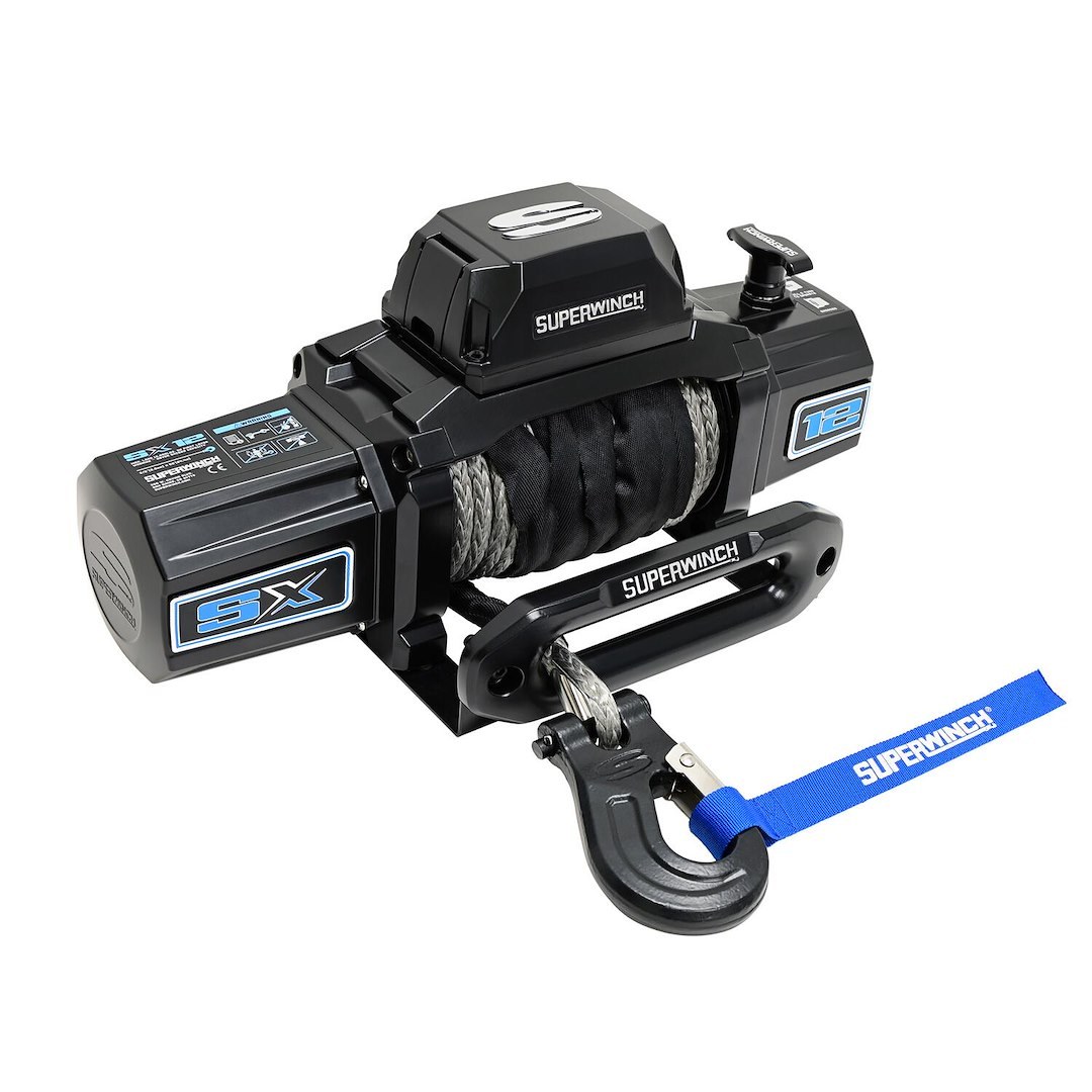 Superwinch Winch, Sx Series, Vehicle Mounted, Vehicle Recovery, 12 Volt DC, 12000 Pound Line Pull Capacity, 80 Foot Synthetic Rope – 1712204