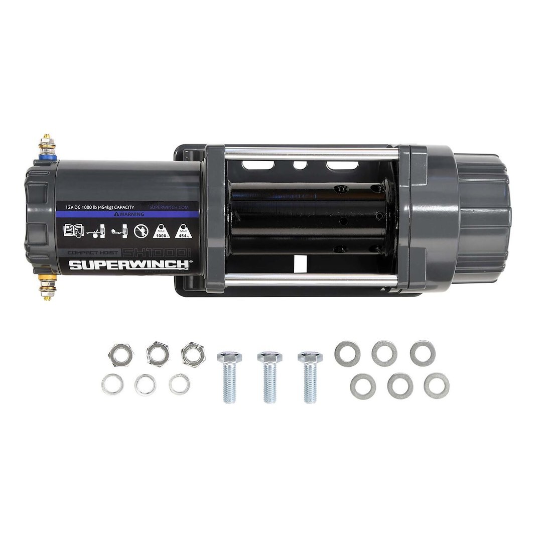 Superwinch Winch, SH1000i, Industrial, Electric 12 Volt DC, 1000 Pound Line Pull Capacity, Without Rope, Without Fairlead, Standard Drum – S104103