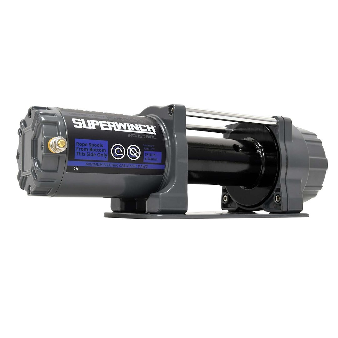 Superwinch Winch, SH1000i, Industrial, Electric 12 Volt DC, 1000 Pound Line Pull Capacity, Without Rope, Without Fairlead, Standard Drum – S104103