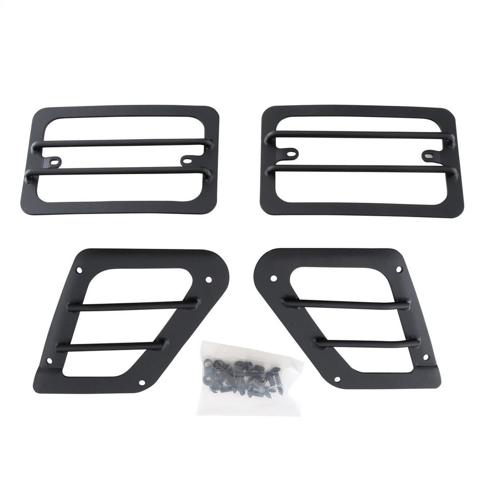 Smitty Bilt Turn Signal Guard, Euro Style, Powder Coated, Black, Cold Rolled Steel, Set of 4 – 5670