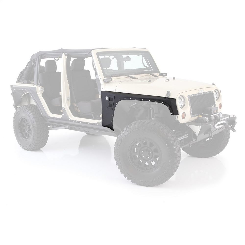 Smitty Bilt Fender, Xrc Series, Powder Coated, Textured Black, Steel, Includes Partial Fender Liner, With Side Duct, Set of 2 – 76880