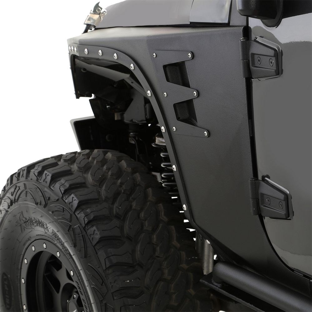 Smitty Bilt Fender, Xrc Series, Powder Coated, Textured Black, Steel, Includes Partial Fender Liner, With Side Duct, Set of 2 – 76880
