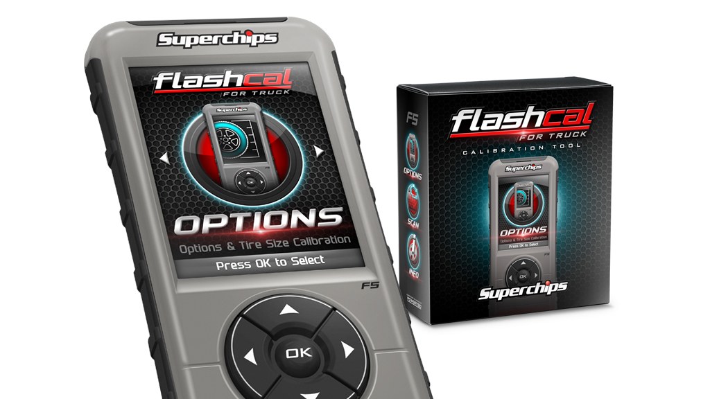 Superchips Speedometer Calibrator, Flashcal, Corrects for Gear/Axle Swaps, Reads and Clears Diagnostic Trouble Codes, Internet Updateable – 1545