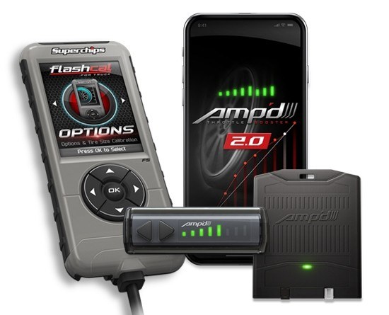Superchips Throttle Sensitivity Booster, Amp’d 2.0, Use to Remove the Factory Pedal Lag, With 5 Preset Throttle Curves, With Flashcal – 2545-A2