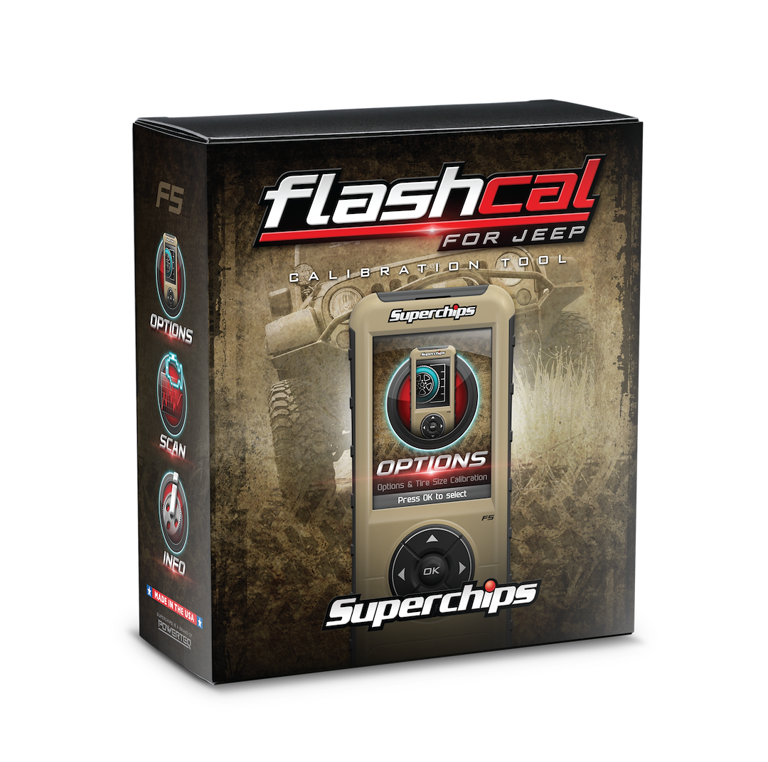 Superchips Computer Chip/ Module, Flashcal, Use to Remove the Factory Pedal Lag, With 5 Preset Throttle Curves, With Amp’d 2.0 – 3571-JLA2