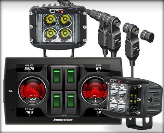 Superchips Power Package Kit, Traildash 3, With Traildash 3/ Lit LED Wide Shot Pods/ Eas Power Switch Kit – 42051-JL-L3