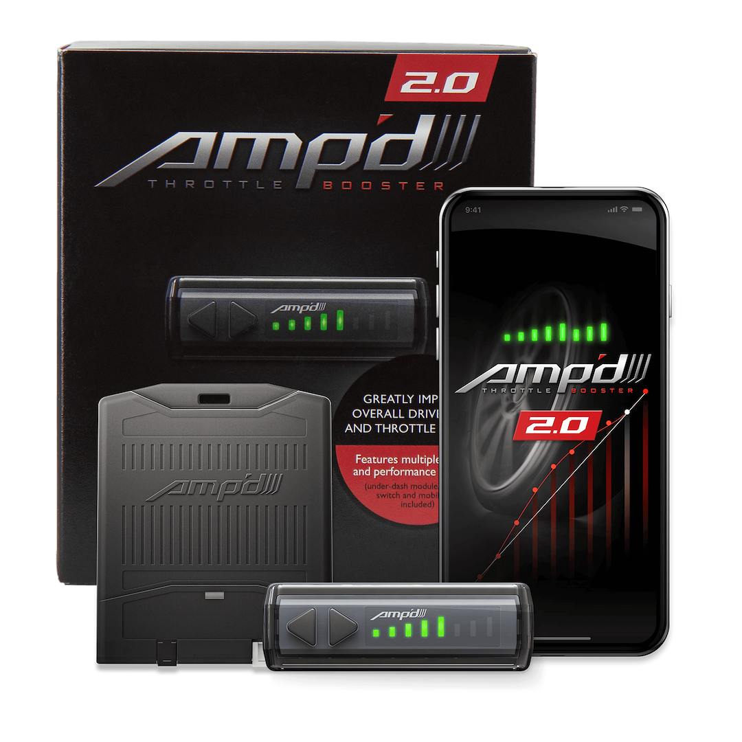 Superchips Throttle Sensitivity Booster, Amp’d 2.0, Use to Remove the Factory Pedal Lag, With 5 Preset Throttle Curves – 48868-JL2