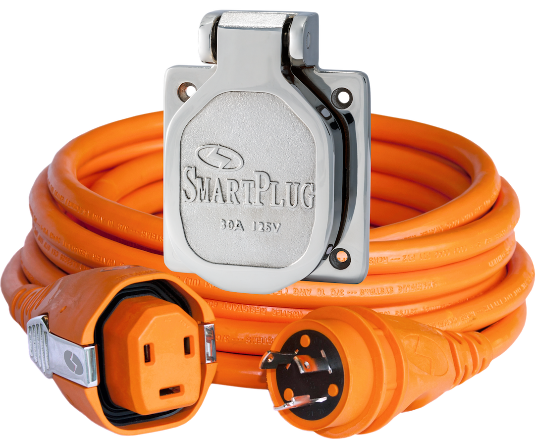 Smart Plug Power Cord, Power Supply Cord for Boats, 30 Amp, 50 Foot Length, Dual Configuration – C30503BM30NT
