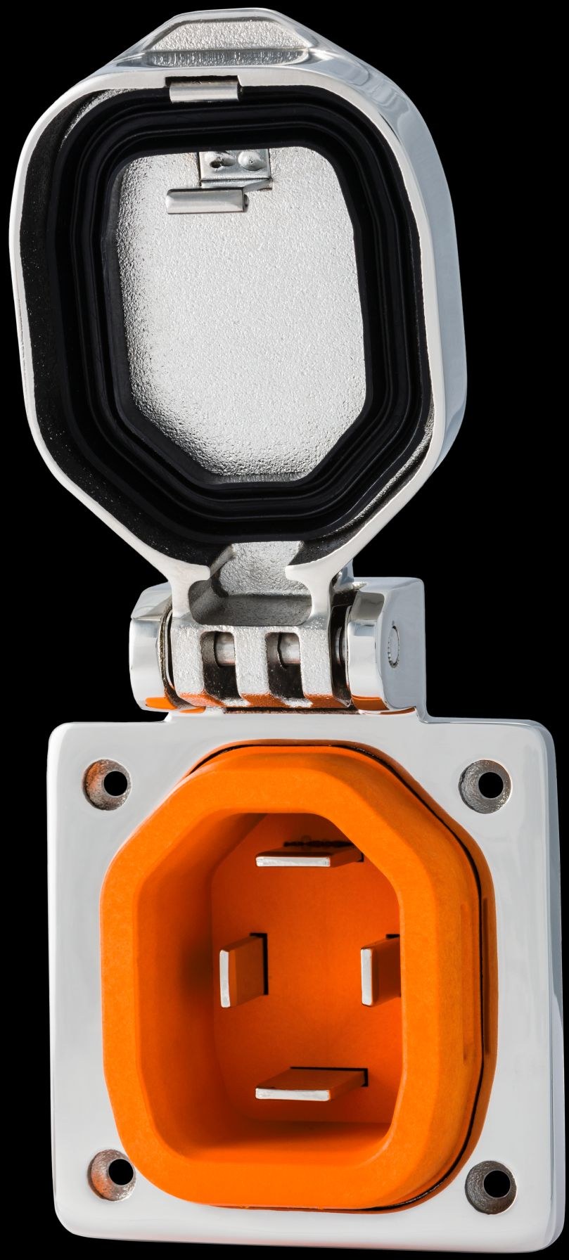 Smart Plug Power Inlet Port, Manual Power Disconnect, 50 Ampere, 125/ 250 Volt, Boatside Male Inlet, Stainless Steel – BM50S