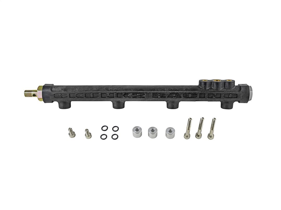 Skunk 2 Fuel Injector Rail, Aluminum, 0.625 Inch Diameter Bore, 8 AN Inlet and 8 AN Outlet – 350-05-5000