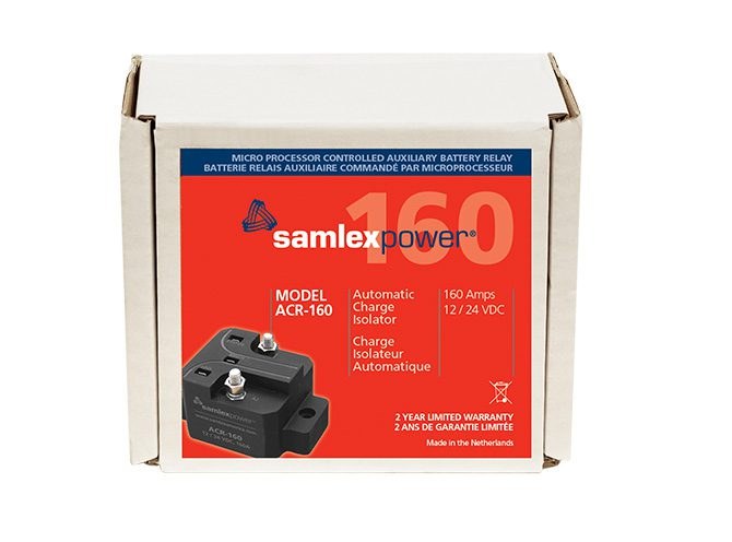 Samlex Amer Battery Isolator, For Use with 12 Volt Battery for Charging and Isolating Functions, 160 Amps Continuous/ 480 Amps Peak – ACR-160