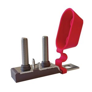 Samlex Amer Fuse Holder, Single Blade Fuse, Stud Type Terminal Connection, With Insulating Cap/ Nuts and Washers – DC-FB-2
