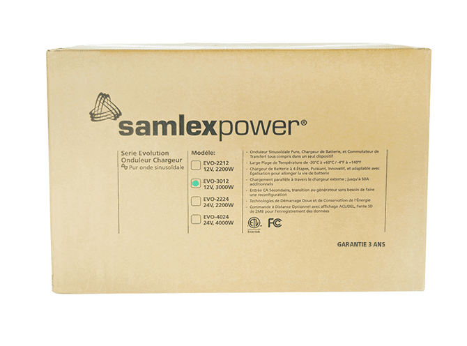 Samlex Amer Power Inverter, Evolution ™, Inverts 9 to 17 Volt DC to 120 Volt AC, 3000 Watts, 25 Ampere Continuous Output – EVO-3012