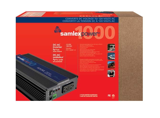 Samlex Amer Power Inverter, Pst Series, Inverts 12 Volt DC to 120 Volt AC, 1000 Watt Continuous Output Power/ 2000 Watt Surge – PST-1000F-12