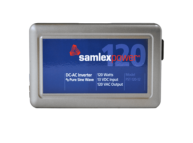 Samlex Amer Power Inverter, Pst Series, Inverts 12 Volt DC to 120 Volt AC, 120 Watts, 1 Amp Output, 88 Percent Efficiency – PST-120-12