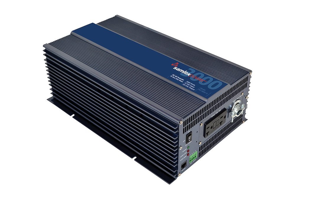 Samlex Amer Power Inverter, Inverts 12 Volt DC to 120 Volt AC, 3000 Watts, With 2 AC Outlets – PST-3000-12