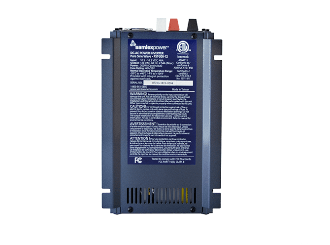 Samlex Amer Power Inverter, Pst Series, Inverts 12 Volt DC to 120 Volt AC, 300 Watt, 2.54 Amp Output, 88 Percent Efficiency – PST-300-12
