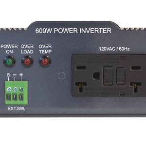 Samlex Amer Power Inverter, Pst Series, Inverts 12 Volt DC to 120 Volt AC, 600 Watt, 5.1 Amp Output, 85 Percent Efficiency – PST-600-12