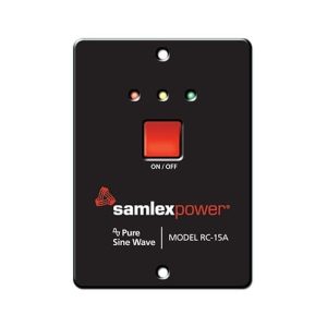 Samlex Amer Power Inverter Remote Control, For Use with Pst Series 600 Watt and 1000 Watt Inverter Models, LED Indicator Display, Black – RC-15