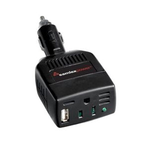 Samlex Amer Power Inverter, Sam Series, Inverts 12 Volt DC to 115 Volt AC, 100 Watt, 90 Percent Efficiency, With 1 AC Outlet – SAM-100-12