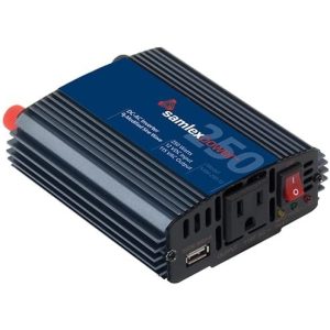Samlex Amer Power Inverter, Sam Series, Inverts 12 Volt DC to 115 Volt AC, 250 Watt, 25 Amp Continuous Output, 90 Percent Efficiency – SAM-250-12