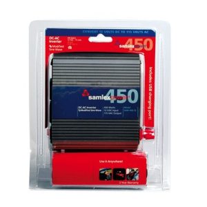 Samlex Amer Power Inverter, Sam Series, Inverts 12 Volt DC to 115 Volt AC, 450 Watt, 45 Amp Continuous Output, 90 Percent Efficiency – SAM-450-12