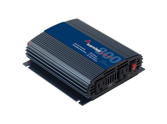 Samlex Amer Power Inverter, Sam Series, Inverts 12 Volt DC to 115 Volt AC, 800 Watt, 80 Amp Continuous Output, 90 Percent Efficiency – SAM-800-12
