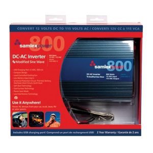Samlex Amer Power Inverter, Sam Series, Inverts 12 Volt DC to 115 Volt AC, 800 Watt, 80 Amp Continuous Output, 90 Percent Efficiency – SAM-800-12