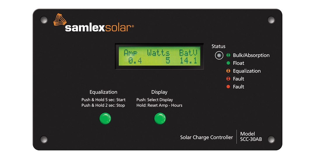 Samlex Amer Battery Charger Controller, Use with 12 Volt/24 Volt DC Lead-Acid Flooded/ AGM/ Gel Cell and Nicad Batteries – SCC-30AB