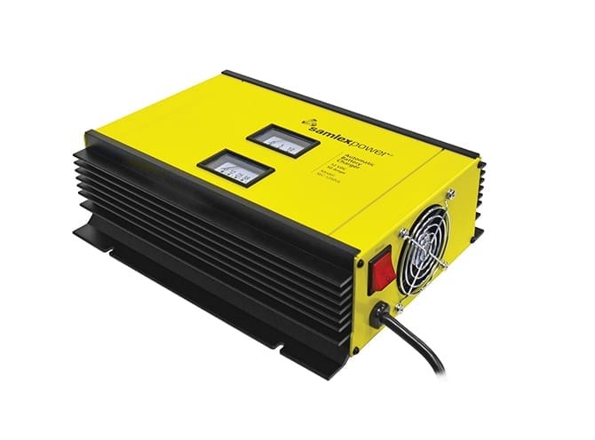 Samlex Amer Battery Charger, For 12 Volt Batteries, 2 Bank Charger, 120 Volt/ 230 Volt AC User Selectable Power Supply – SEC-1250UL