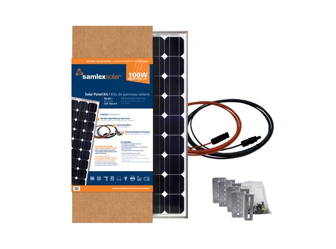 Samlex Amer Solar Kit, Expansion Solar Kit, 100 Watts/ 5.81 Amp, Rigid Panel – SSP-100-KIT