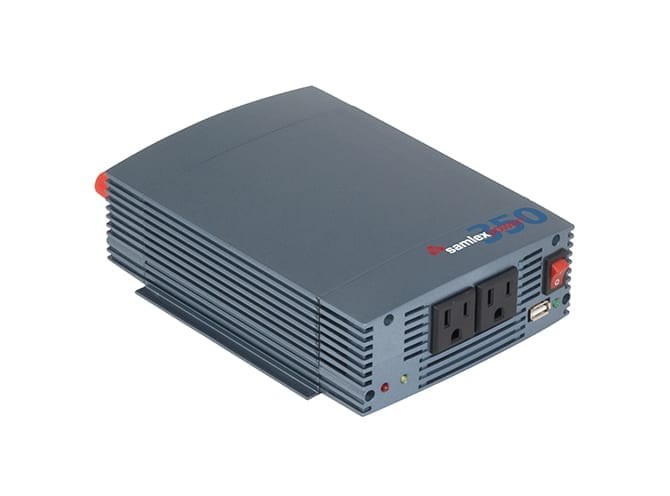 Samlex Amer Power Inverter, Ssw Series, Inverts 10.5/15.3 Volt DC to 115 Volt AC, 350 Watt, 89 Percent Efficiency, With 2 AC Outlets – SSW-350-12A