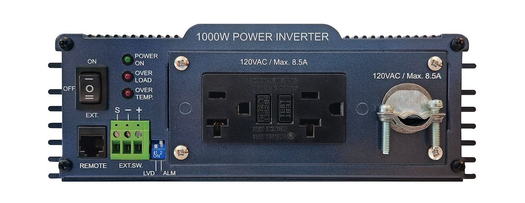 Samlex Amer Power Inverter, Pst Series, Inverts 12 Volt DC to 120 Volt AC, 1000 Watt, 8.5 Amp Output, 88 Percent Efficiency – PST-1000-12HD